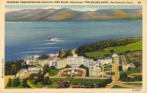 WW2, Linen, Veterans Admin, Fort Miley, San Francisco, CA, Old Postcard