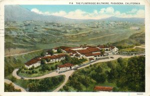 Postcard 1932 California Pasadena Flintridge Baltimore aerial View CA24-2534