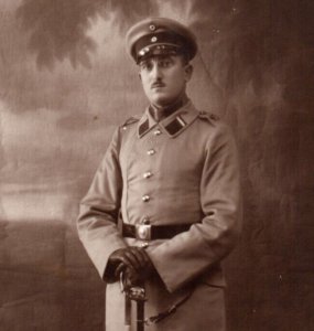 RPPC WWI German Soldier With Sword Portrait Real Photo Postcard