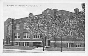 MAUSTON WISCONSIN HIGH SCHOOL~KROPP POSTCARD 1920s