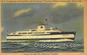 SS Pocahontas, Norfolk, Virginia, VA USA Ferry Ship 1953 postal used 1953