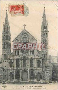 Postcard Old Church Reims Saint Remi of Reims The Pus encienne Begun in 1042
