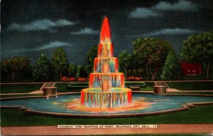 Oklahoma Oklahoma City Memorial Park Fountain At Night 1941