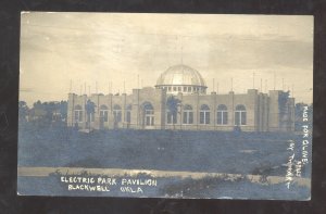 RPPC BLACKWELL OKLAHOMA ELECTRIC PARK PAVILION VINTAGE REAL PHOTO POSTCARD