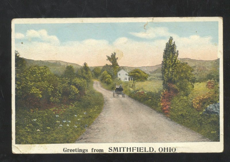 GREETINGS FROM SMITHFIELD OHIO 1921 VINTAGE POSTCARD