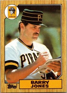 1987 Topps Baseball Card Barry Jones Pittsburgh Pirates sk3440