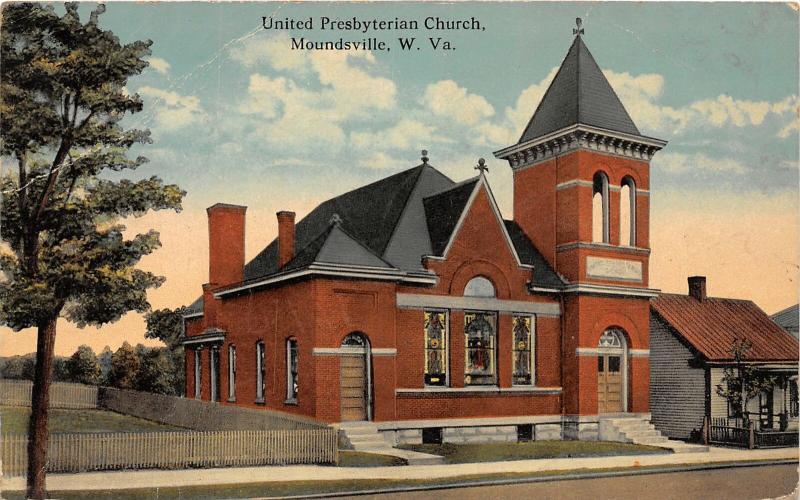 F23 Moundsville West Virginia Postcard 1924 United Presbyterian Church 8