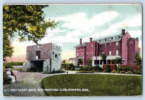 1911 Winnipeg Manitoba MB Canada Postcard Old Fort Garry Gate Club Exterior View