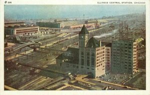 Automobiles Chicago Illinois Central Station #291 1930s Postcard 20-7521