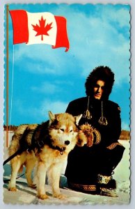 RCMP, Royal Canadian Mounted Police Constable And Lead Dog, Vintage Postcard