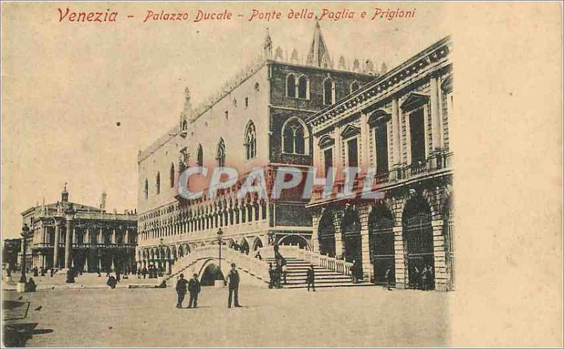 Postcard Old Venice Palazzo Ducale Ponte della Paglia e Prigioni