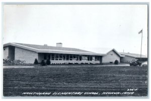 Keokuk Iowa IA RPPC Photo Postcard Hawthorne Entrance School c1910 Antique