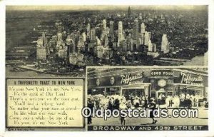 Time Square Toffenetti Restaurant, New York City, NYC USA 1945 light wear, po...