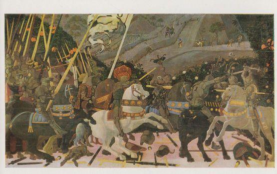 Paolo Uccello Battle Of San Romana Military National Gallery Painting Postcard