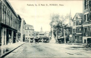Peabody MA Massachusetts Peabody Square Main Street c1900-20s Vintage Postcard