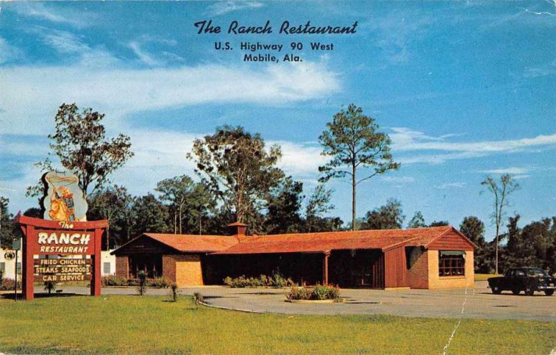 Mobile Alabama The Ranch Restaurant Exterior View Vintage Postcard J59213