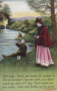 Bamforth Series No 1207 Young Boy Fishing