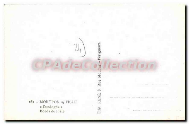Old Postcard On Montpon Dordogne I'Isle Bords De I'Isle