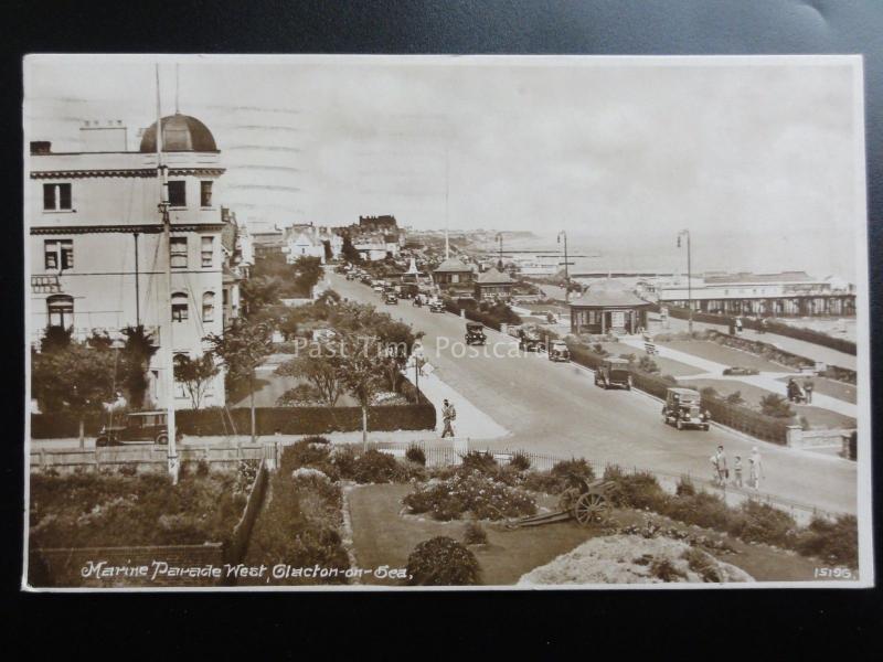 Essex: Clacton on Sea, Marine Parade West c1929 RP showing Pier & Gardens