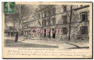 Old Postcard National Professional School of Nantes Inner Court