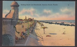 Florida Daytona Beach - Bathing Beach and Boardwalk pm1940 ~ Linen