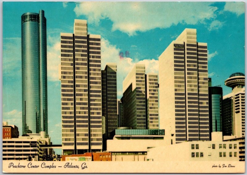 1984 Peachtree Center Complex Atlanta Georgia Plaza Hotel Posted Postcard