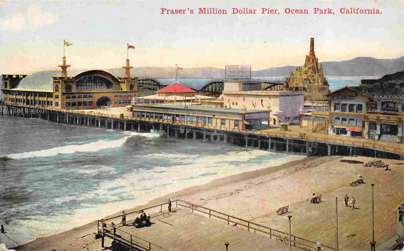 Fraser's Million Dollar Pier Ocean Park Los Angeles California 1910c postcard