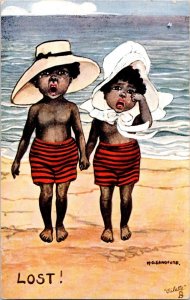  Lost  Black Americana Tucks oilette postcards happy little coons