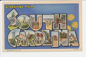 SC LN South Carolina Greetings from BIG LETTER