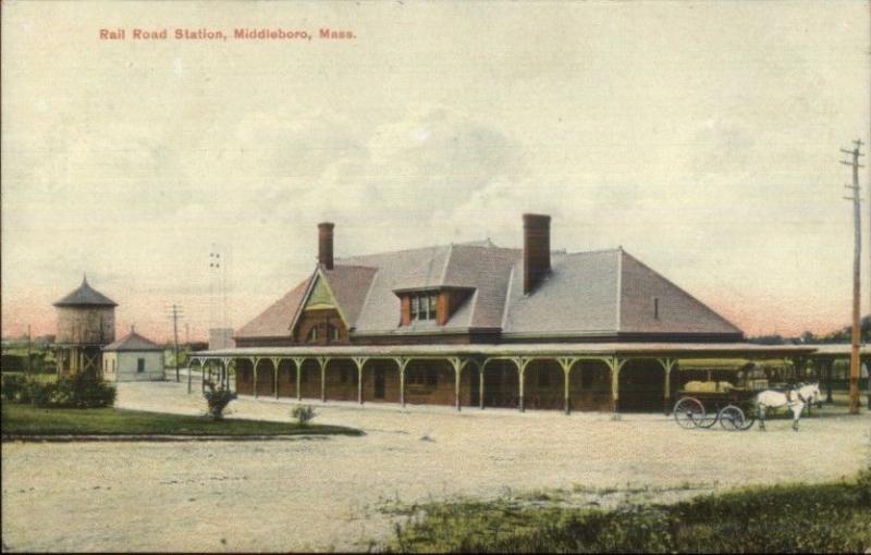 Middleboro MA RR Train Station c1910 Postcard