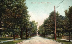 Vintage Postcard 1908 Lincoln Avenue Salem Ohio OH The Cleveland News Pub.