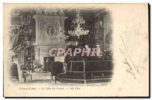 Old Postcard Chateau d'Anet La Salle des Gardes