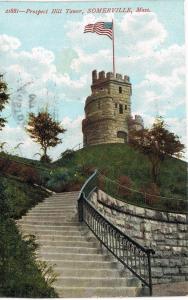 Somerville MA Prospect Hill Tower with Stone Stairs 