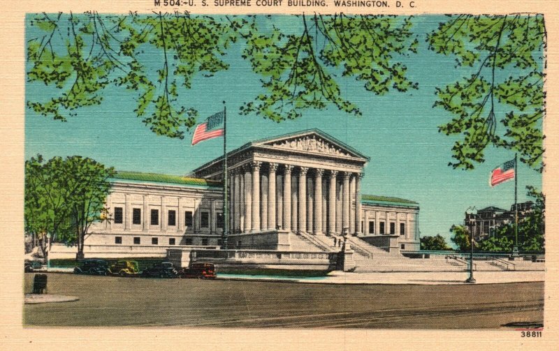 Vintage Postcard United States Supreme Court Building Landmark Washington D.C.