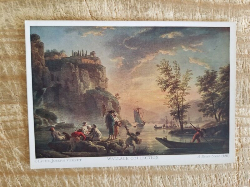 WALLACE COLLECTION.A LOT OF 4 ART POSTCARDS.RIVER SCENE/LACEMAKER/MODISTE*P10