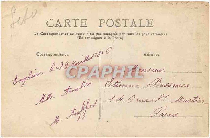 Old Postcard Enghien les Bains the rose gardens