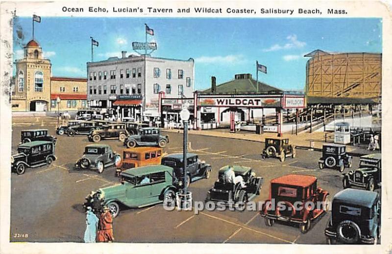 Salisbury Beach, Massachusetts, MA, USA Postcard Ocean Echo, Lucian's Ta...