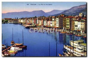 Old Postcard Toulon Port and Docks