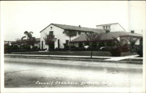 El Monte CA Council Chambers Real Photo Postcard