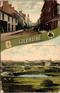 Coleraine Dual View Bridge St Anderson Park Antique Postcard DB PM Clean WOB 