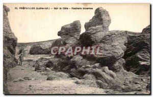 Old Postcard On Prefailles Cote Weird Rocks