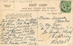 Australian Heavy Gun Work 1917 WW1 Military Postcard Daily Mail 196