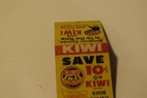 Save 10 cents on Kiwi Shoe Polish Advertising 20 Strike Matchbook Cover