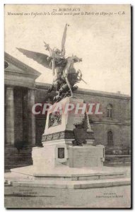 Bordeaux Old Postcard Monument to the children of the Gironde died for their ...