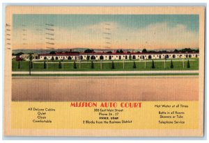 1949 Mission Auto Court East Main Street Exterior Building Price Utah Postcard