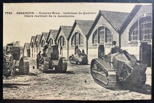 Mint France Real Picture Postcard Pre WW2 Besancon Tanks At The Headquarters