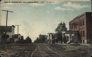 New Lothrop Michigan MI Main Street c1910 Vintage Postcard