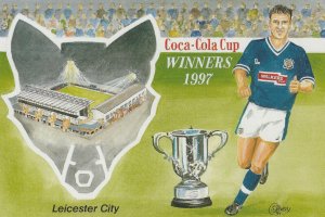 LEICESTER CITY COCA-COLA CUP WINNERS 1997 - Vintage POSTCARD