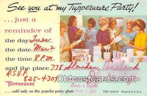  1971 Missing Stamp Postcard Post Card Tupperware Party