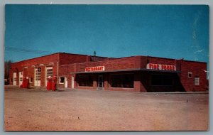 Postcard Grand Island NE c1956 Basselman & Eaton Truck & Tourist Stop Gas Pumps